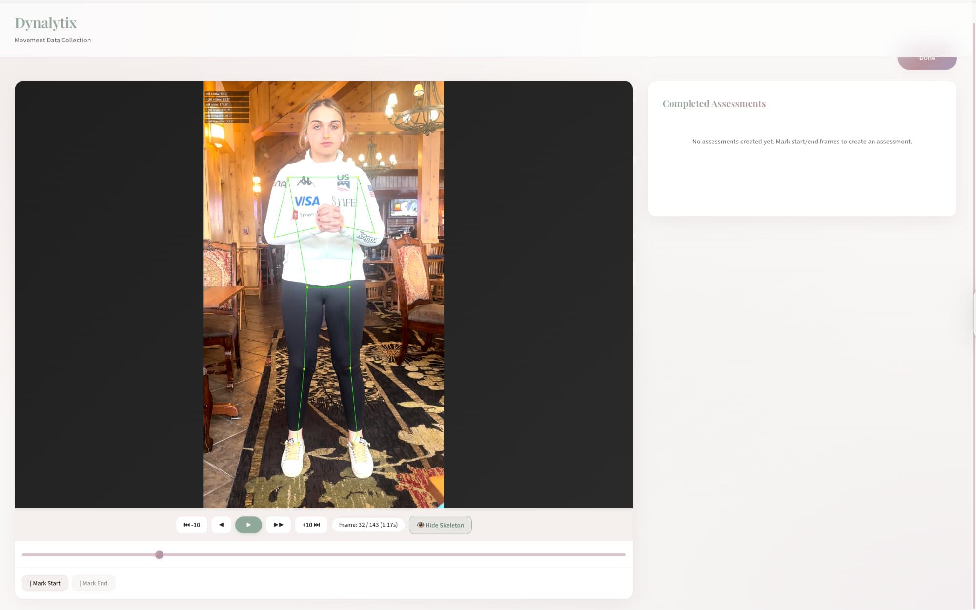 Skeleton Overlay & Frame Review